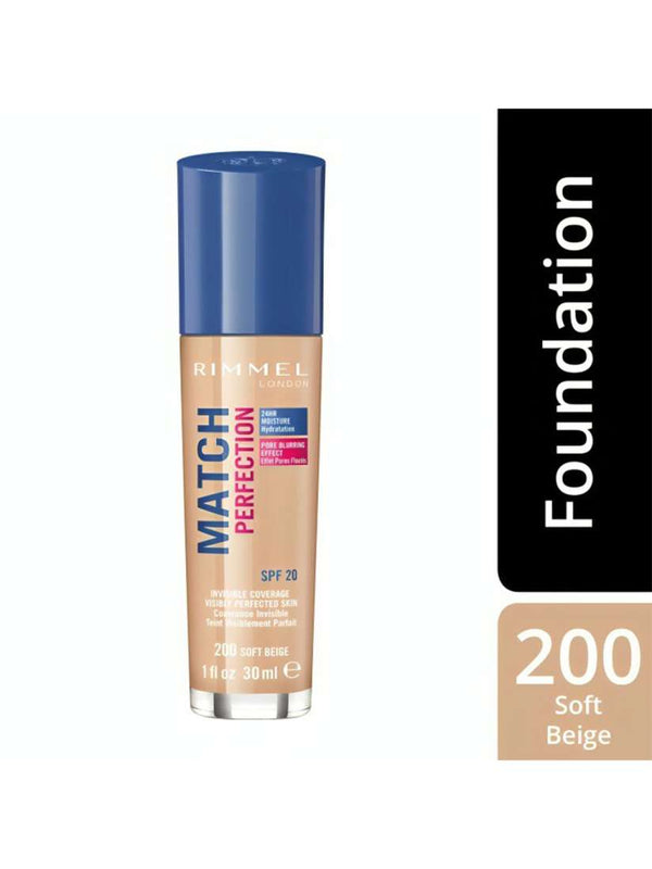 Rimmel Match Perfection SPF20 Foundation 200 Soft Beige 30ml