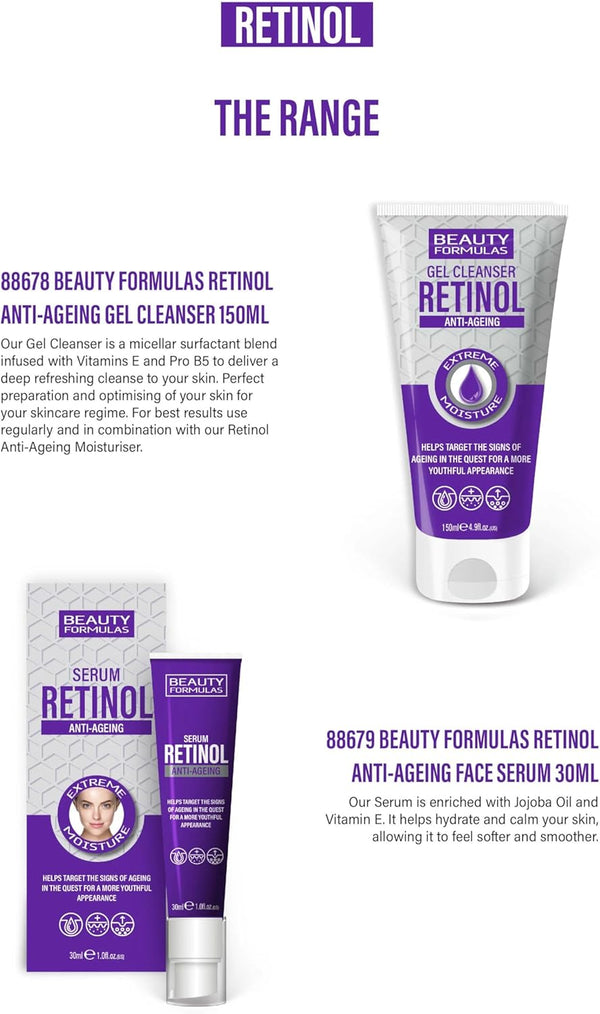 Beauty Formulas Retinol Anti Ageing Gel Cleanser 150ml - Afro Hair Boutique