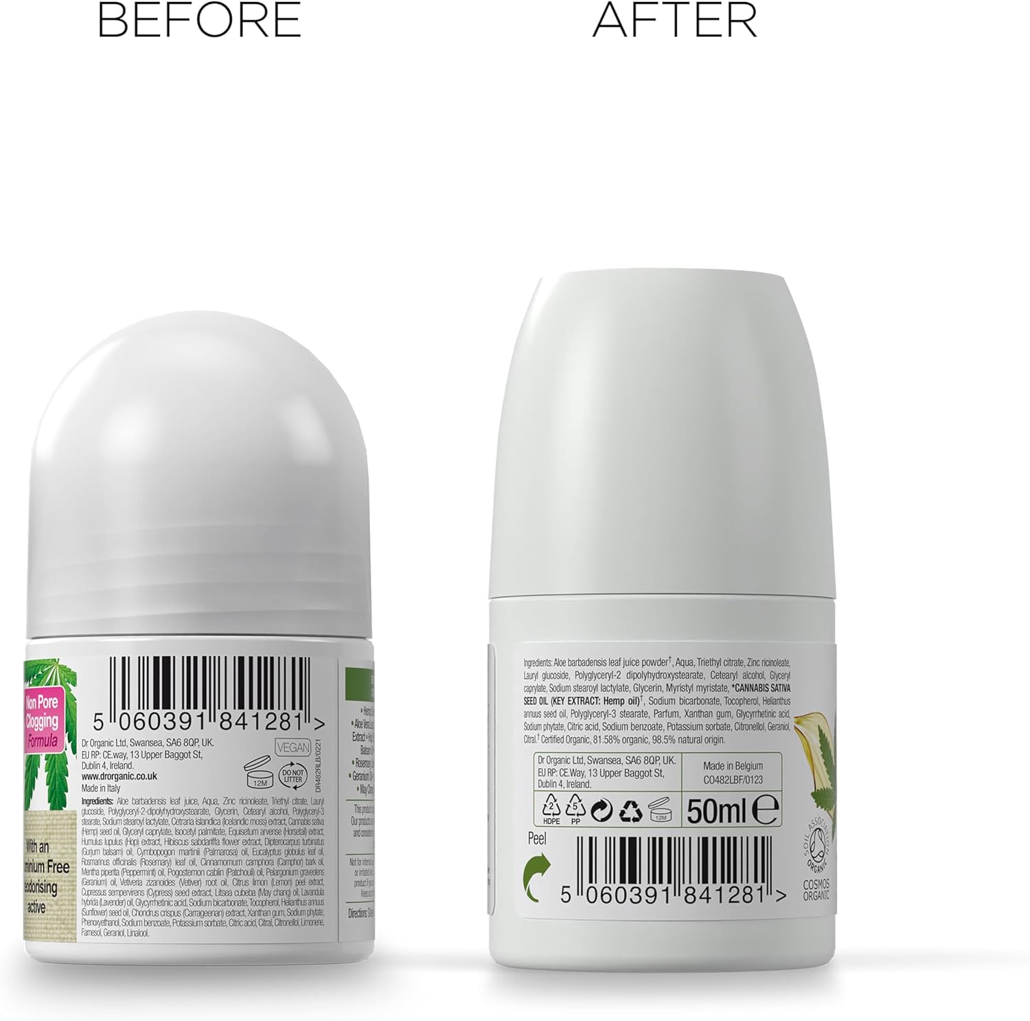 Dr Organic Bioactive Skincare Hemp Oil Deodorant Roll On 50ml