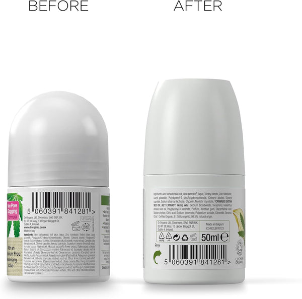 Dr Organic Bioactive Skincare Hemp Oil Deodorant Roll On 50ml