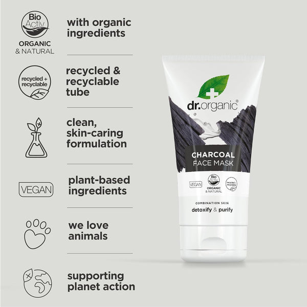 Dr Organic Organic Charcoal Face Mask 125ml - Afro Hair Boutique
