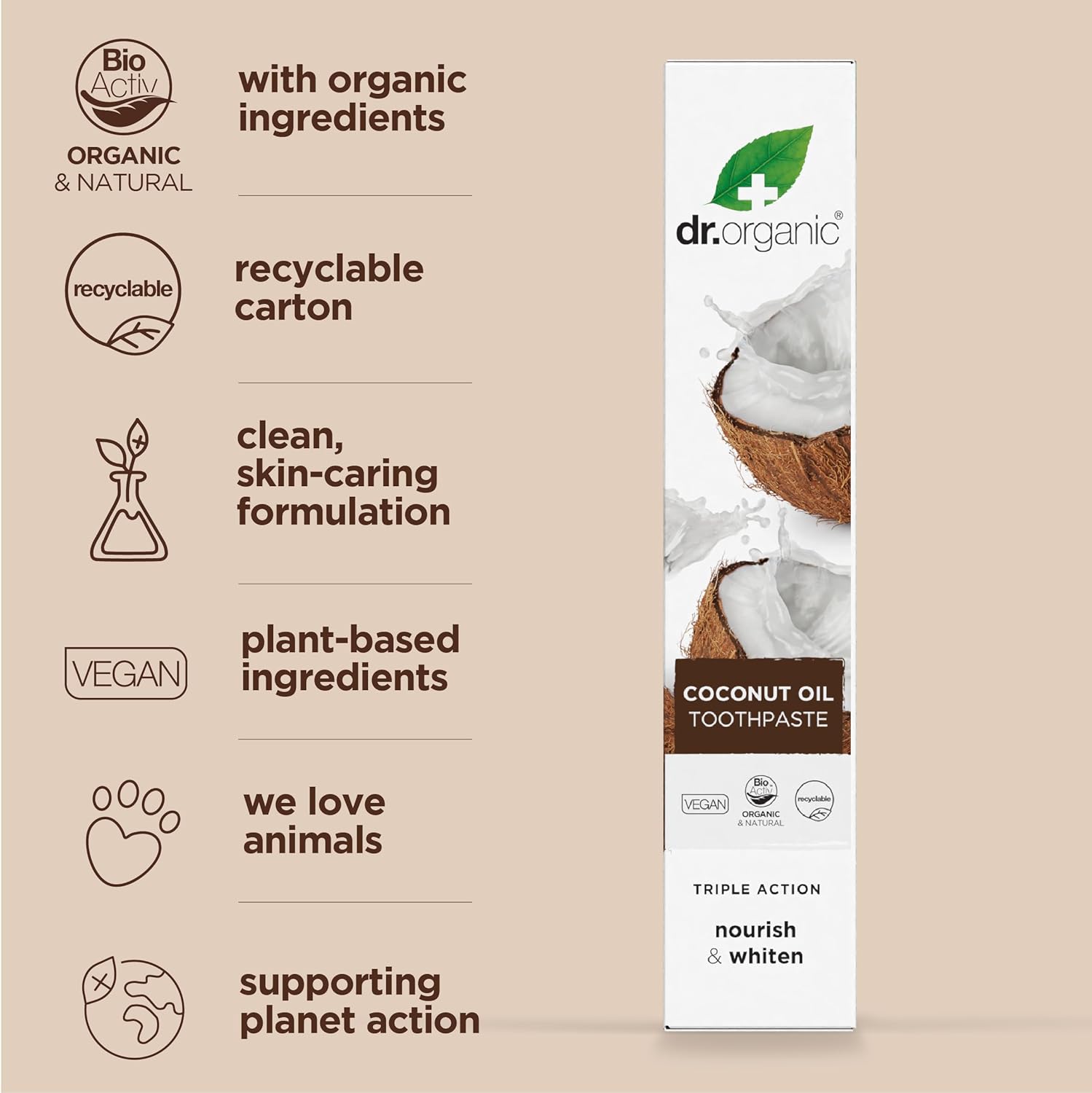 Dr Organic Organic Coconut Oil Toothpaste 100ml