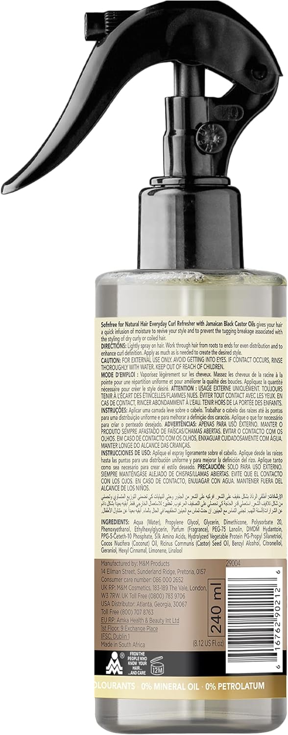 Sof N Free Coconut & Jamaican Black Castor Everyday Curl Refresh 240ml - Afro Hair Boutique