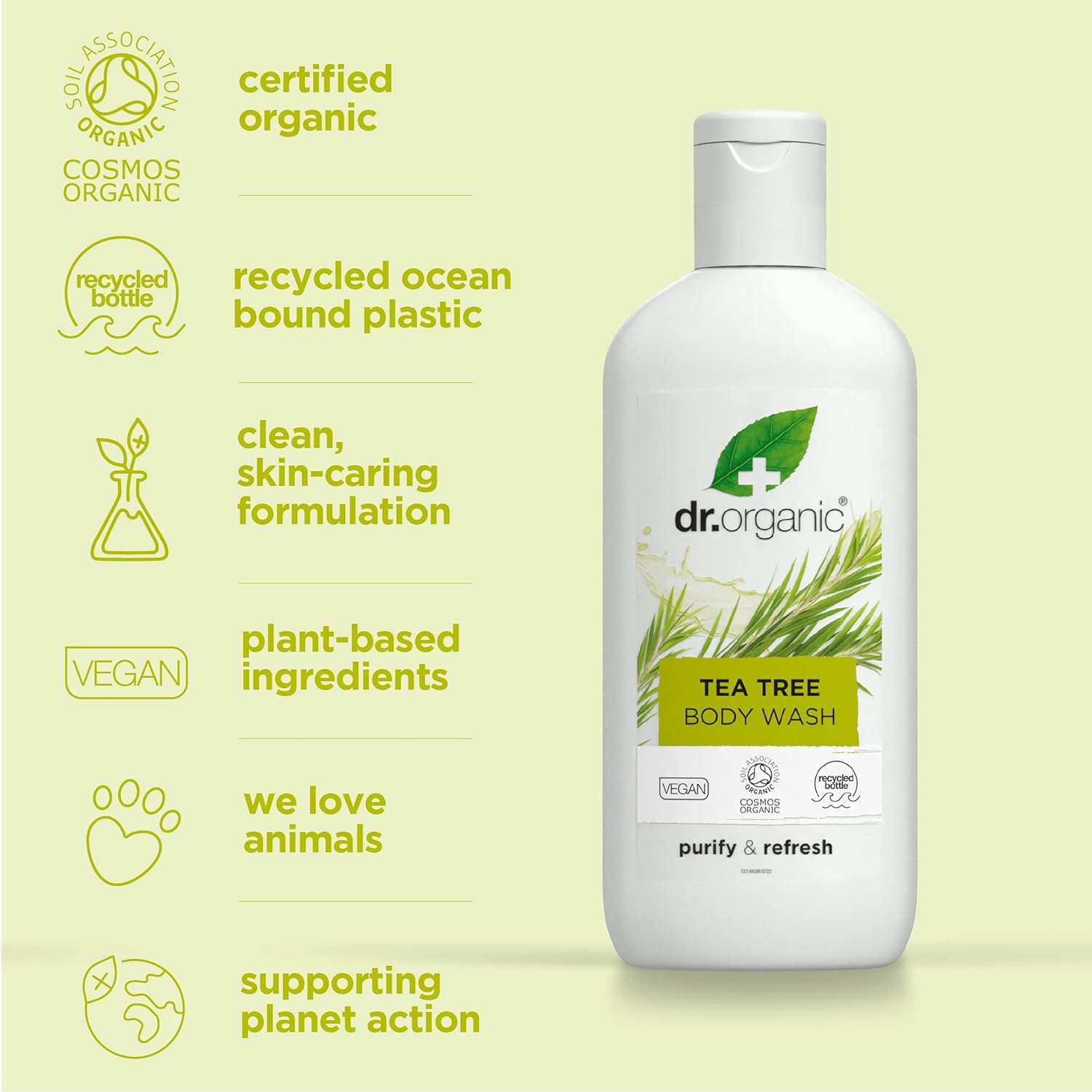 Dr Organic Bioactive Skincare Organic Tea Tree Body Wash 250ml