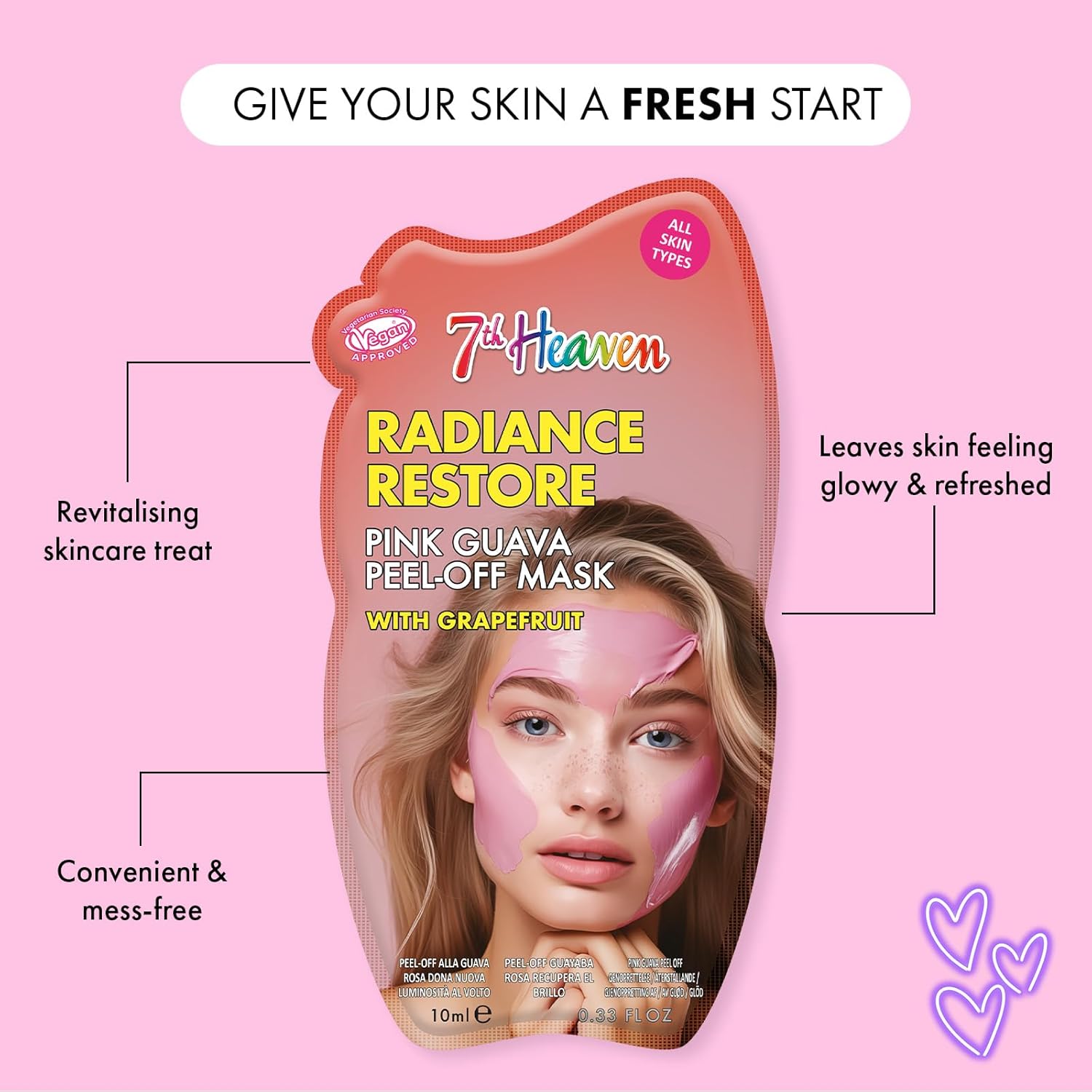 Montagne Jeunesse 7Th Heaven Radiance Restore Pink Guava Peel Off Mask - Afro Hair Boutique