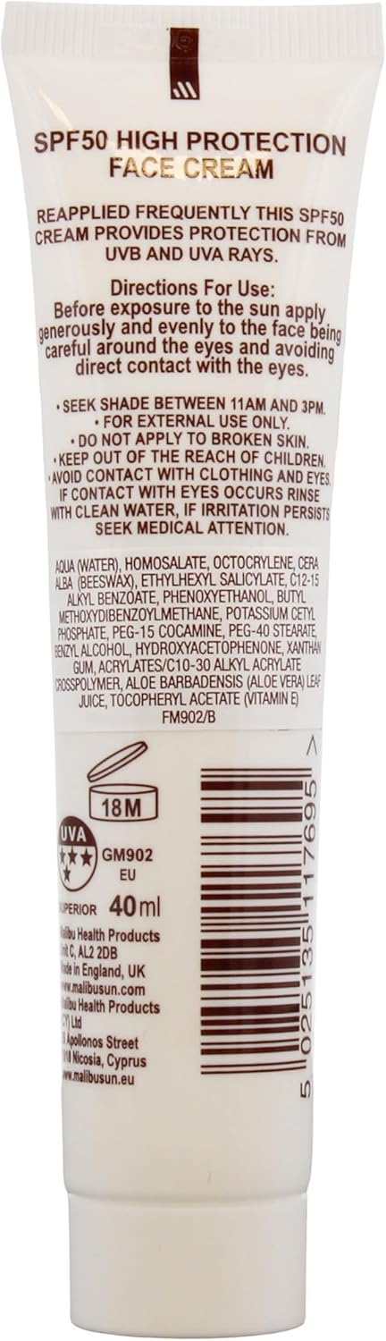 Malibu Face Cream SPF50 40ml