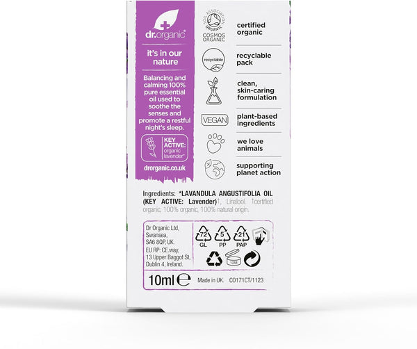 Dr Organic Organic Balance And Calm Lavender Pure Oil 10ml