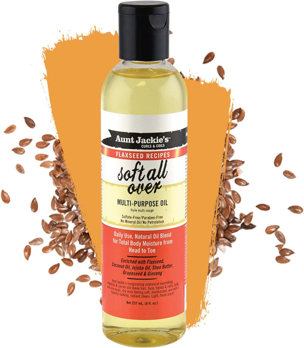 Aunt Jackie's Flaxseed Recipes Soft All Over Multi Purpose Oil Therapy 237ml - Afro Hair Boutique