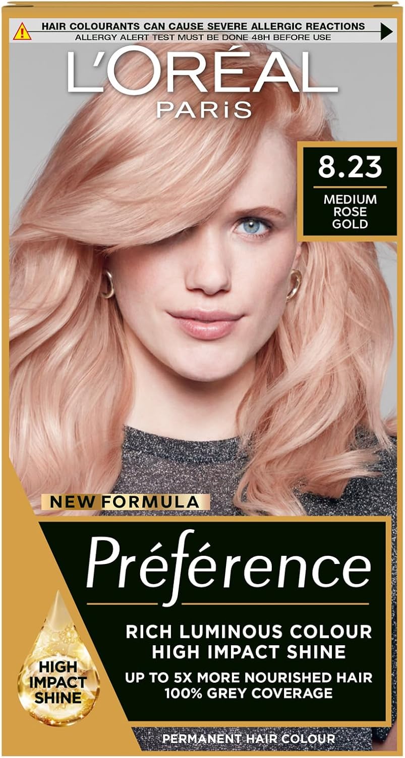 Loreal Paris Preference Permanent Color 8.23 Medium Rose Gold
