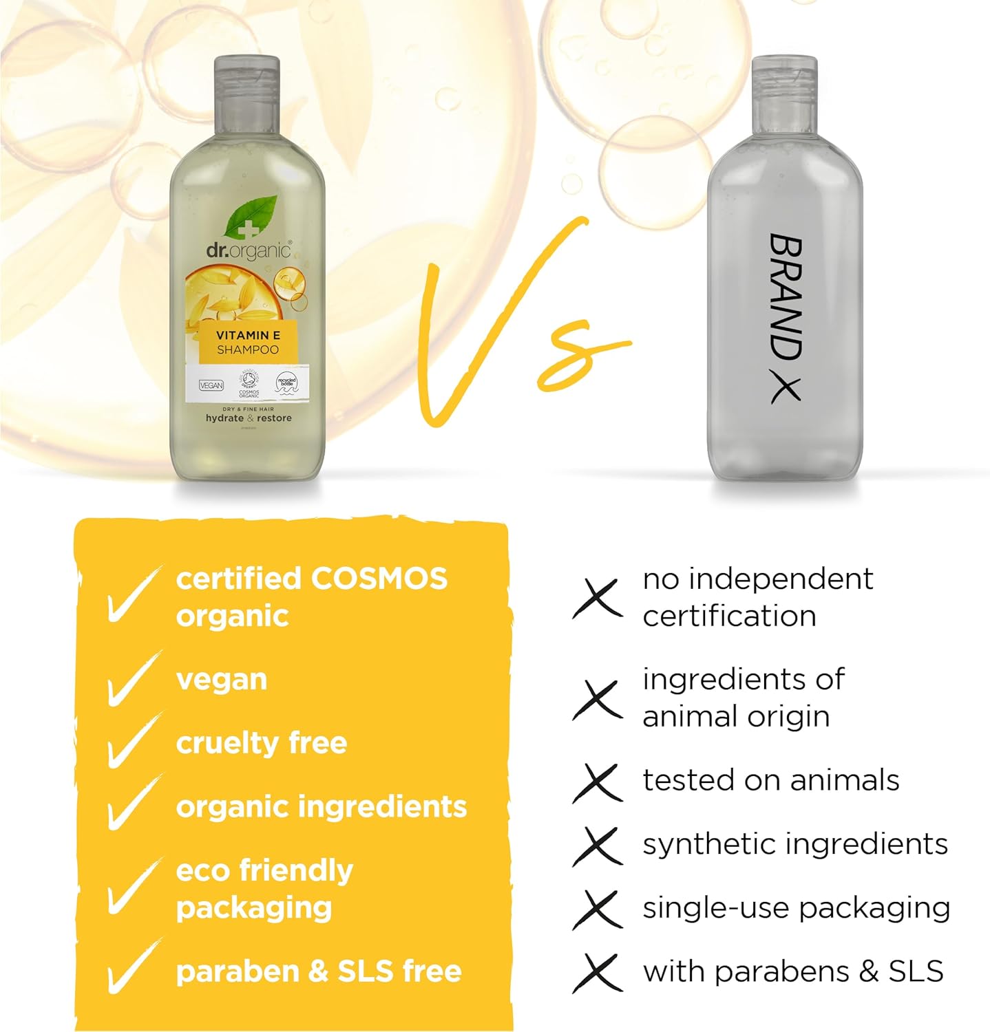 Dr Organic Hydrate And Restore Vitamin E Shampoo 265ml