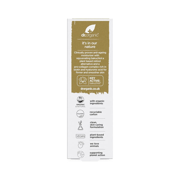 Dr Organic Pro Collagen Plus Anti Ageing Moisturiser With Bakuchiol 50ml