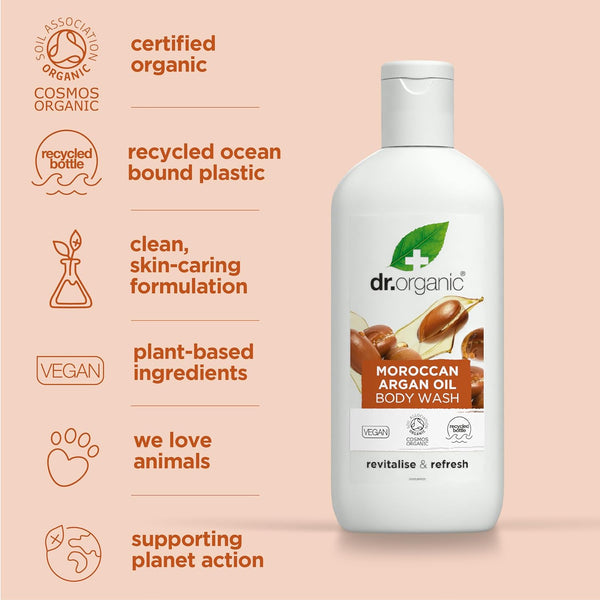 Dr Organic Bioactive Skincare Organic Moroccan Argan Oil Body Wash 250ml - Afro Hair Boutique