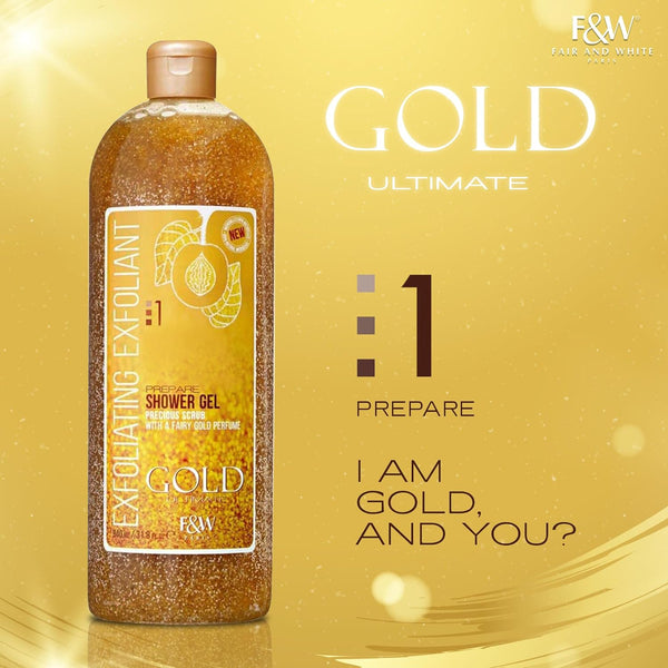 F & W Gold Ultimate Exfoliating Prepare Shower Gel - 940ml - Afro Hair Boutique