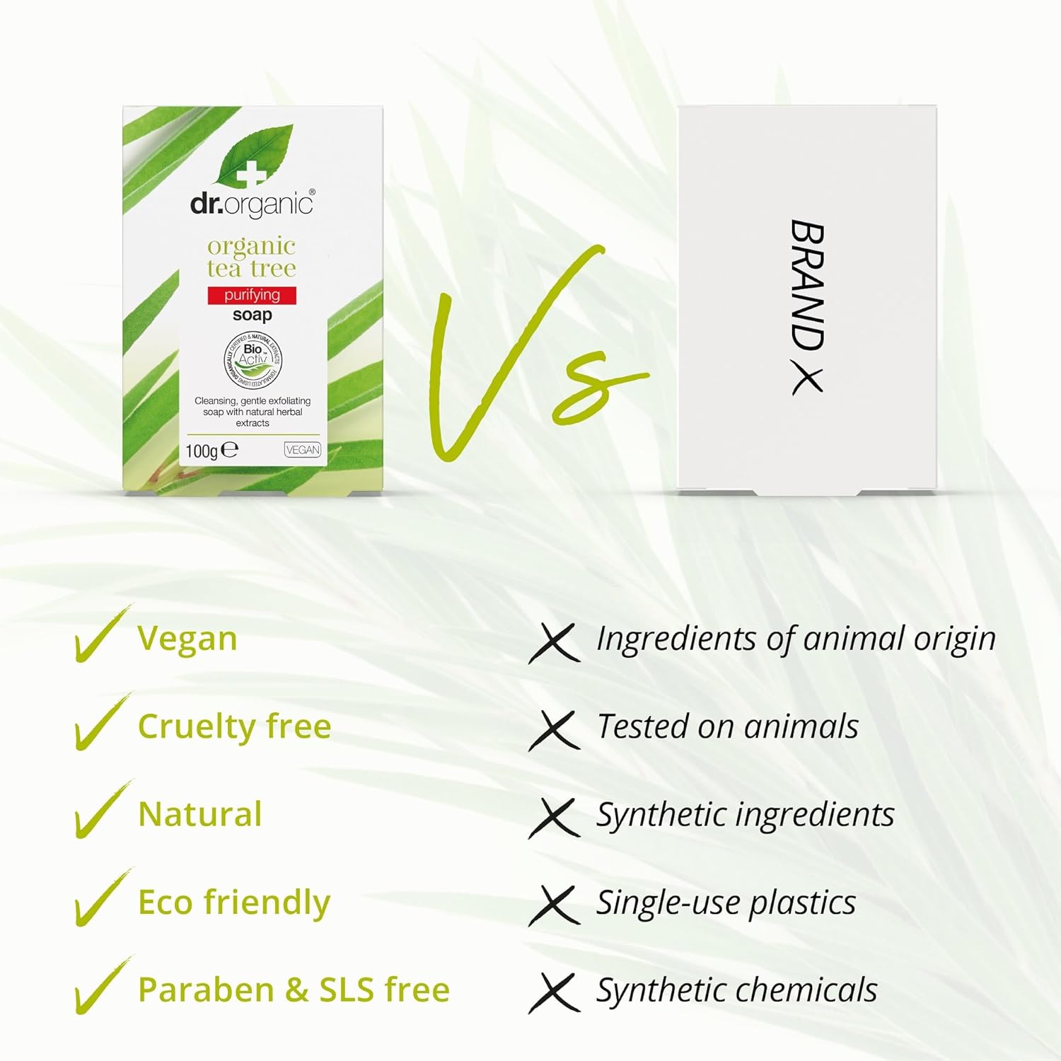Dr Organic Bioactive Skincare Organic Tea Tree Soap 100g