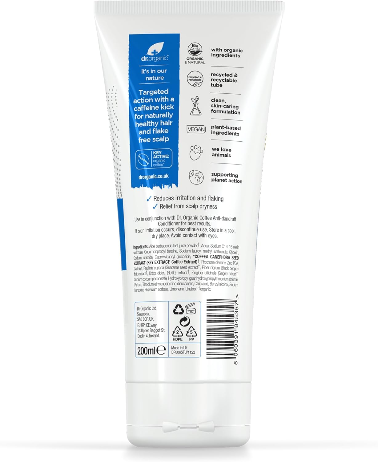 Dr Organic Organic Plus Anti Dandruff Shampoo With Coffee 200ml