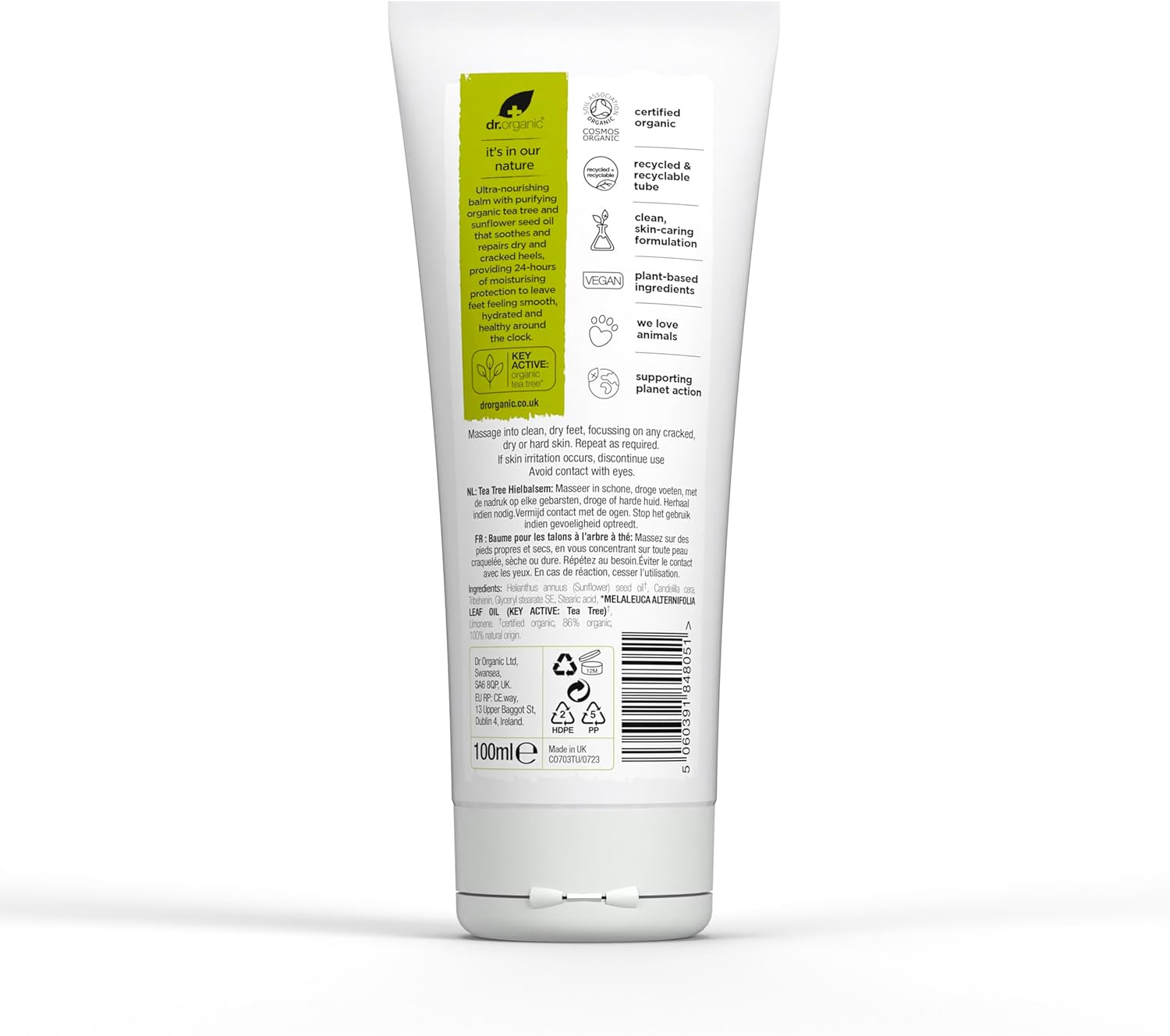 Dr Organic Bioactive Skincare Organic Tea Tree Heel Balm 100ml