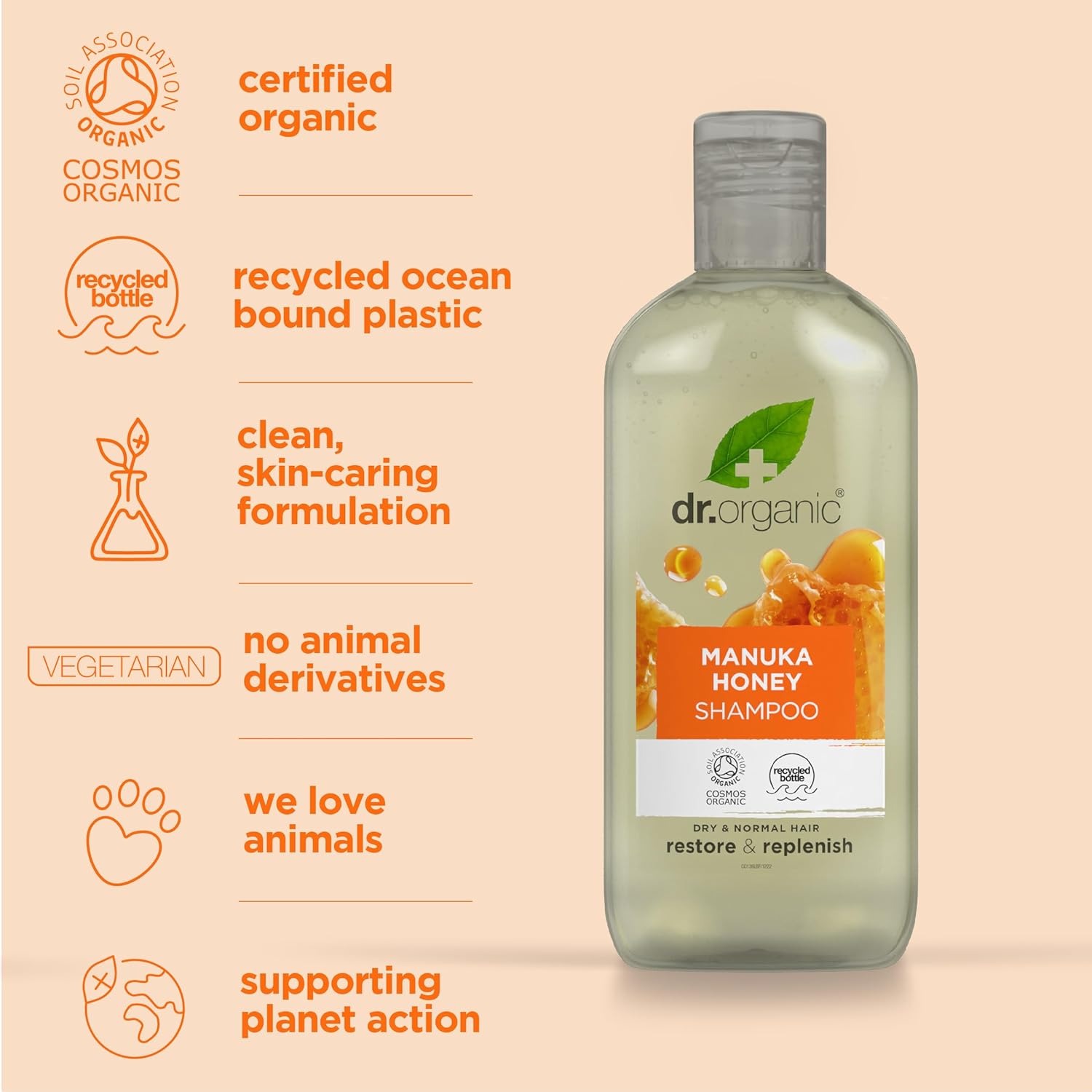 Dr Organic Restore And Replenish Manuka Honey Shampoo 265ml
