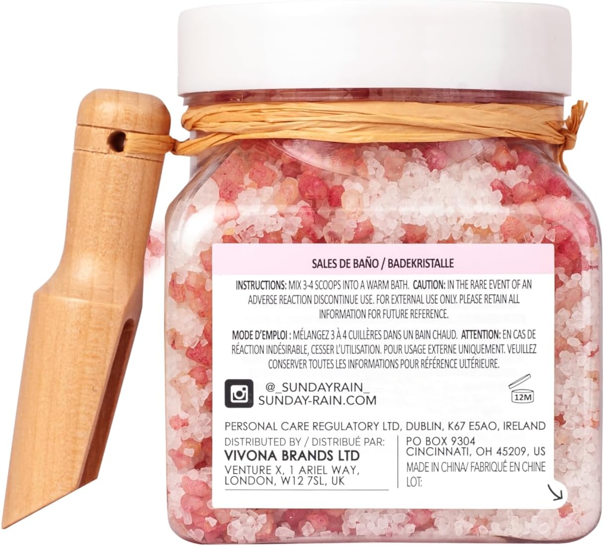 Sunday Rain Rose Bath Crystals 500g