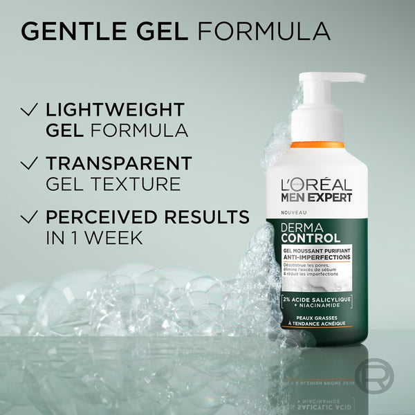 Loreal Men Expert Derma Control Purifying Gel Cleanser 260ml - Afro Hair Boutique