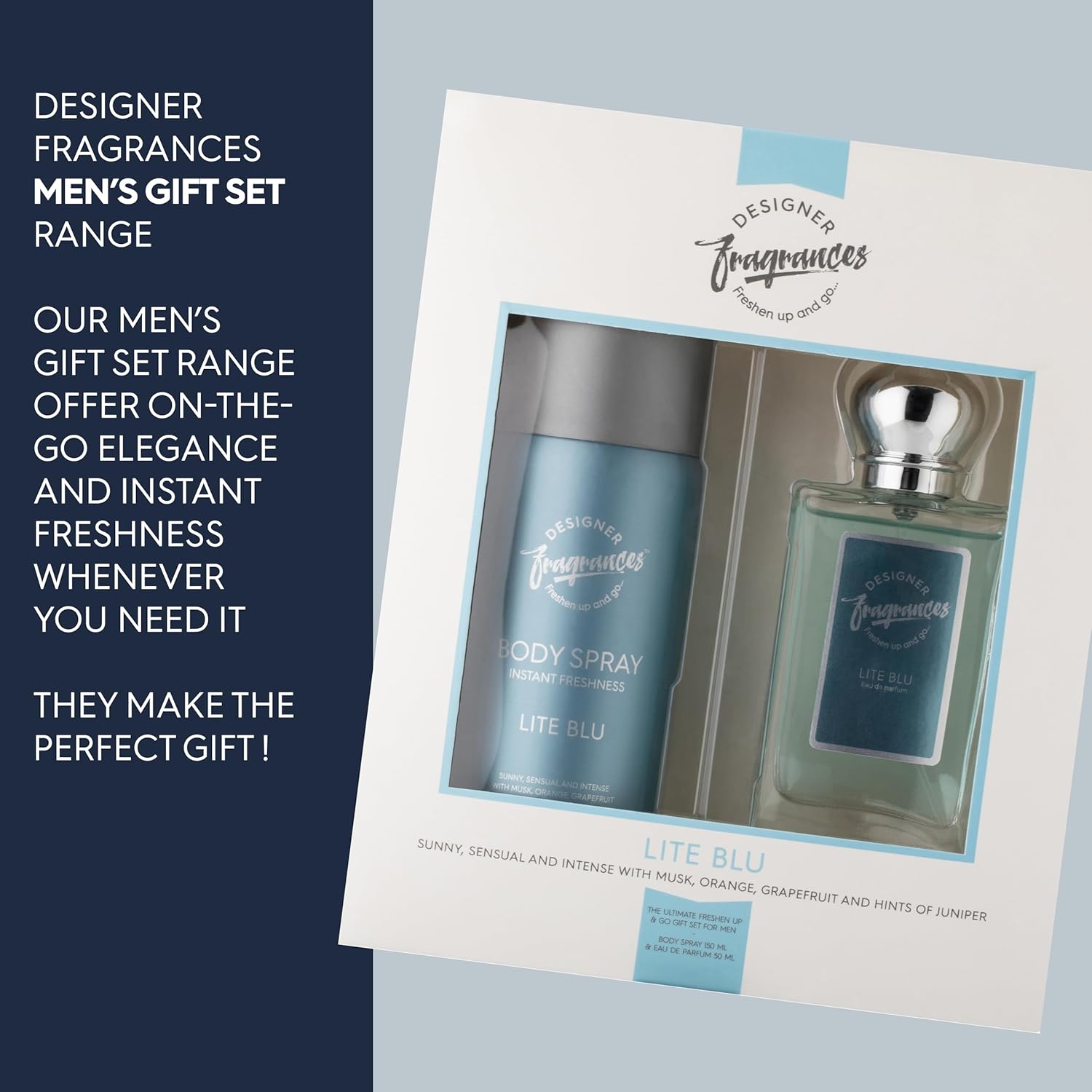Design Essentials Designer Fragrances Lite Blu Men Twin Gift Set