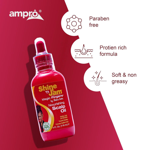 Ampro Shine N Jam Magic Fingers Nourishing Scalp Oil 118ml - Afro Hair Boutique