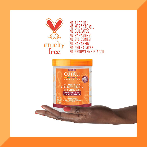 Cantu Shea Butter Strengthening Styling Gel With Jamaican Black Castor Oil 524g - Afro Hair Boutique