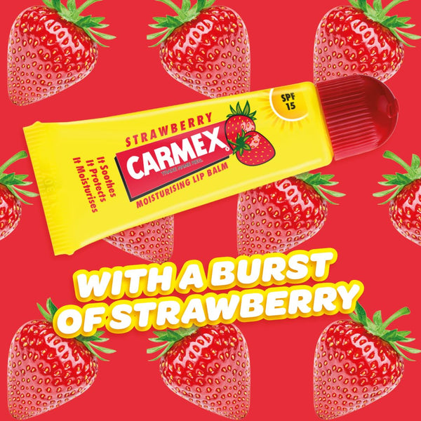 Carma Laboratories Carmex Moisturising Lip Balm Tube Strawberry 10g - Afro Hair Boutique