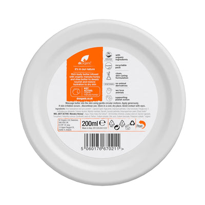 Dr Organic Manuka Honey Restore And Nourish Body Butter 200ml
