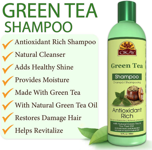 OKAY Nourishing Antioxidant Rich Green Tea Shampoo 355ml
