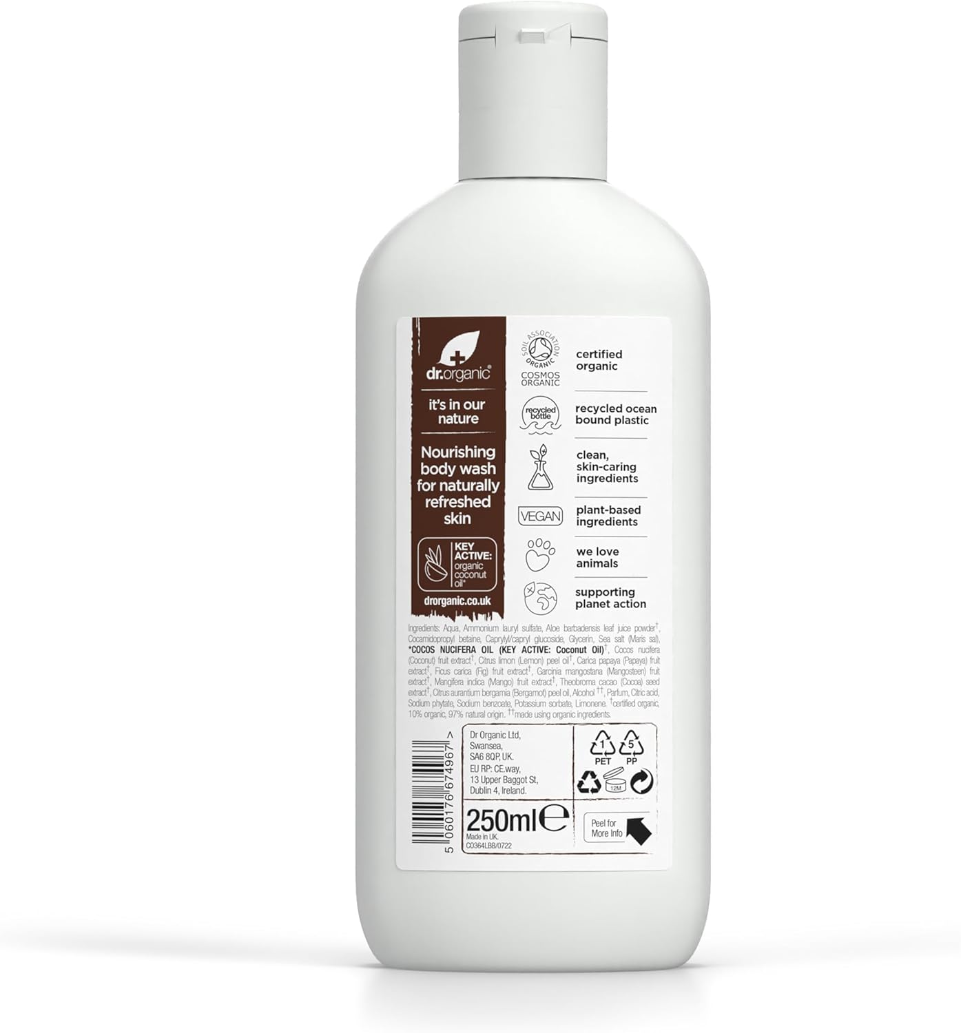Dr Organic Organic Coconut Oil Body Wash 250ml