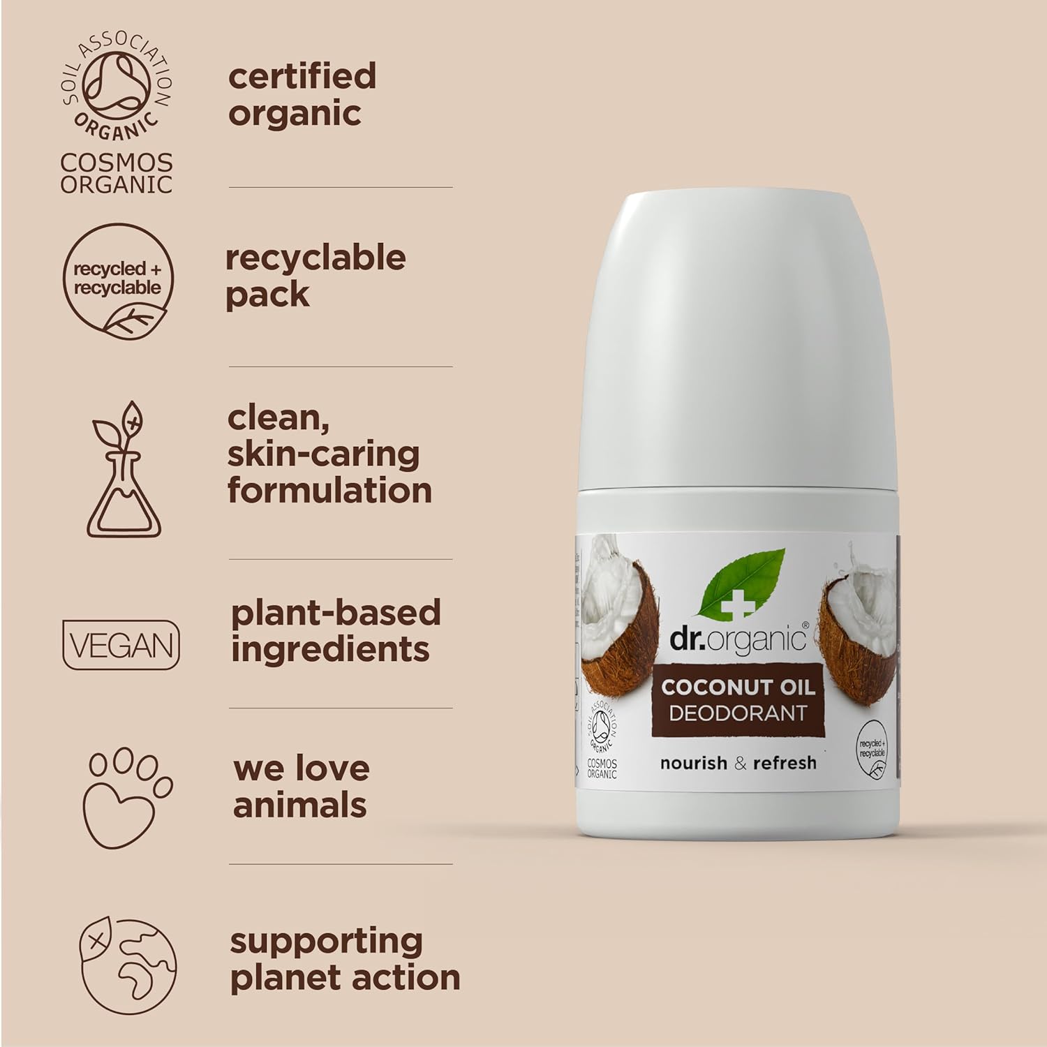 Dr Organic Organic Coconut Oil Deodorant 50ml