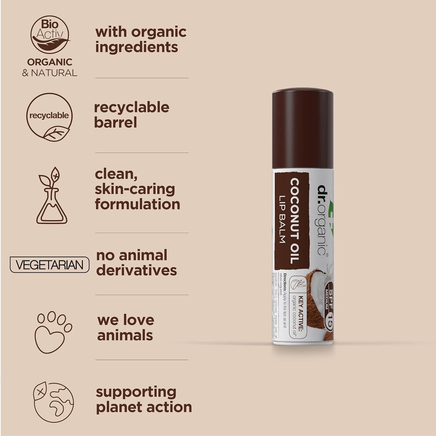 Dr Organic Coconut Oil Lip Balm 5.7ml