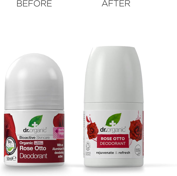Dr Organic Bioactive Skincare Organic Rose Otto Deodorant Roll On - Afro Hair Boutique