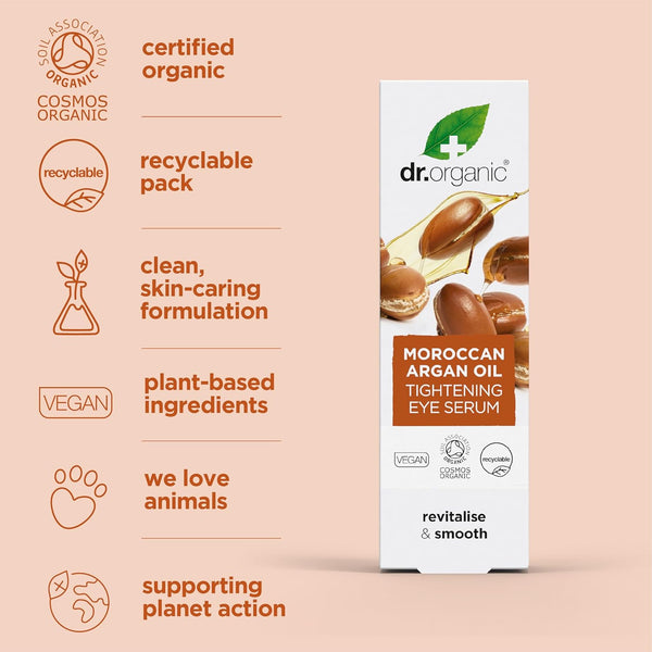 Dr Organic Bioactive Skincare Organic Moroccan Argan Oil Tightening Eye Serum 30ml - Afro Hair Boutique