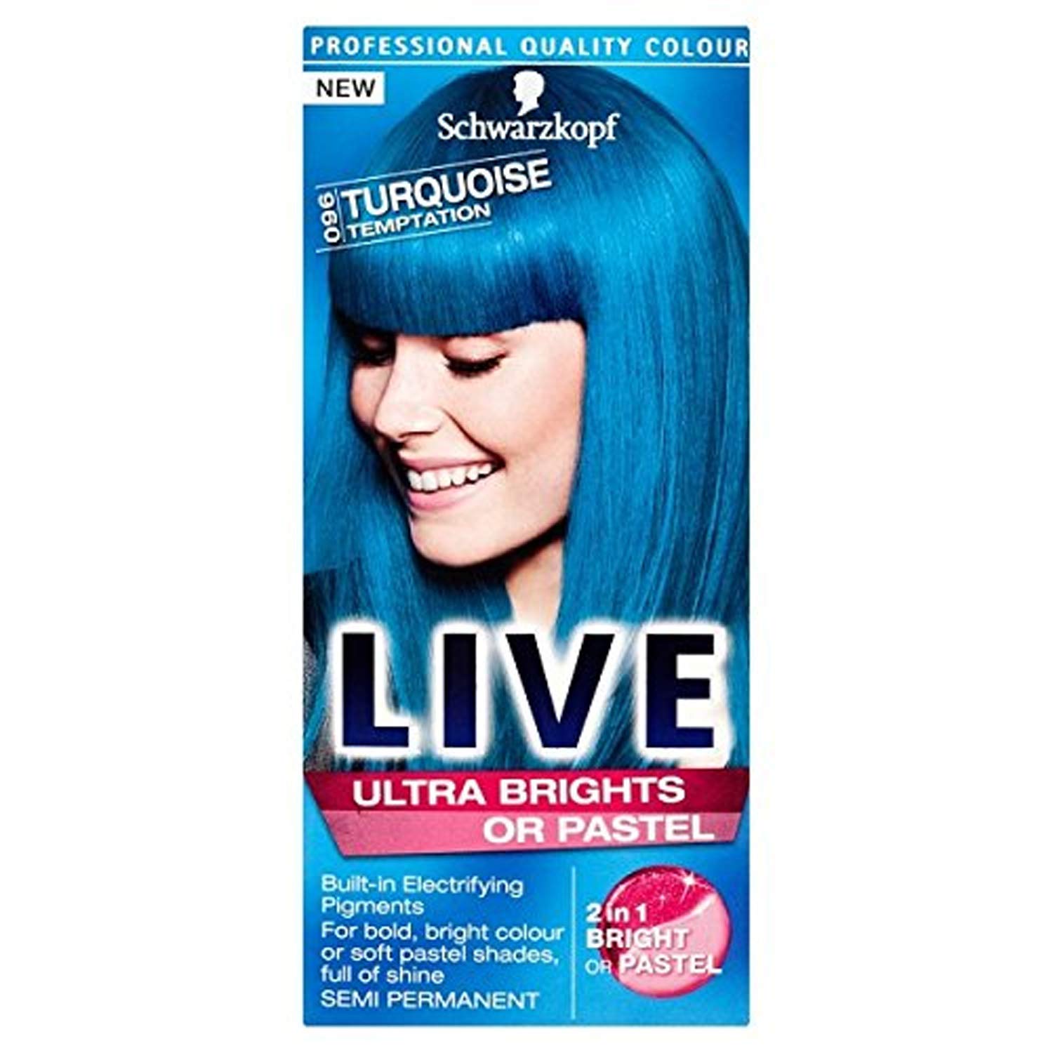 Schwarzkopf Live Ultra Brights Semi Permanent Colour Turquoise Temptation 96 - Afro Hair Boutique
