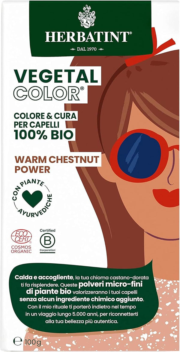 Herbatint Vegetal Organic Hair Color Warm Chestnut Power 100g