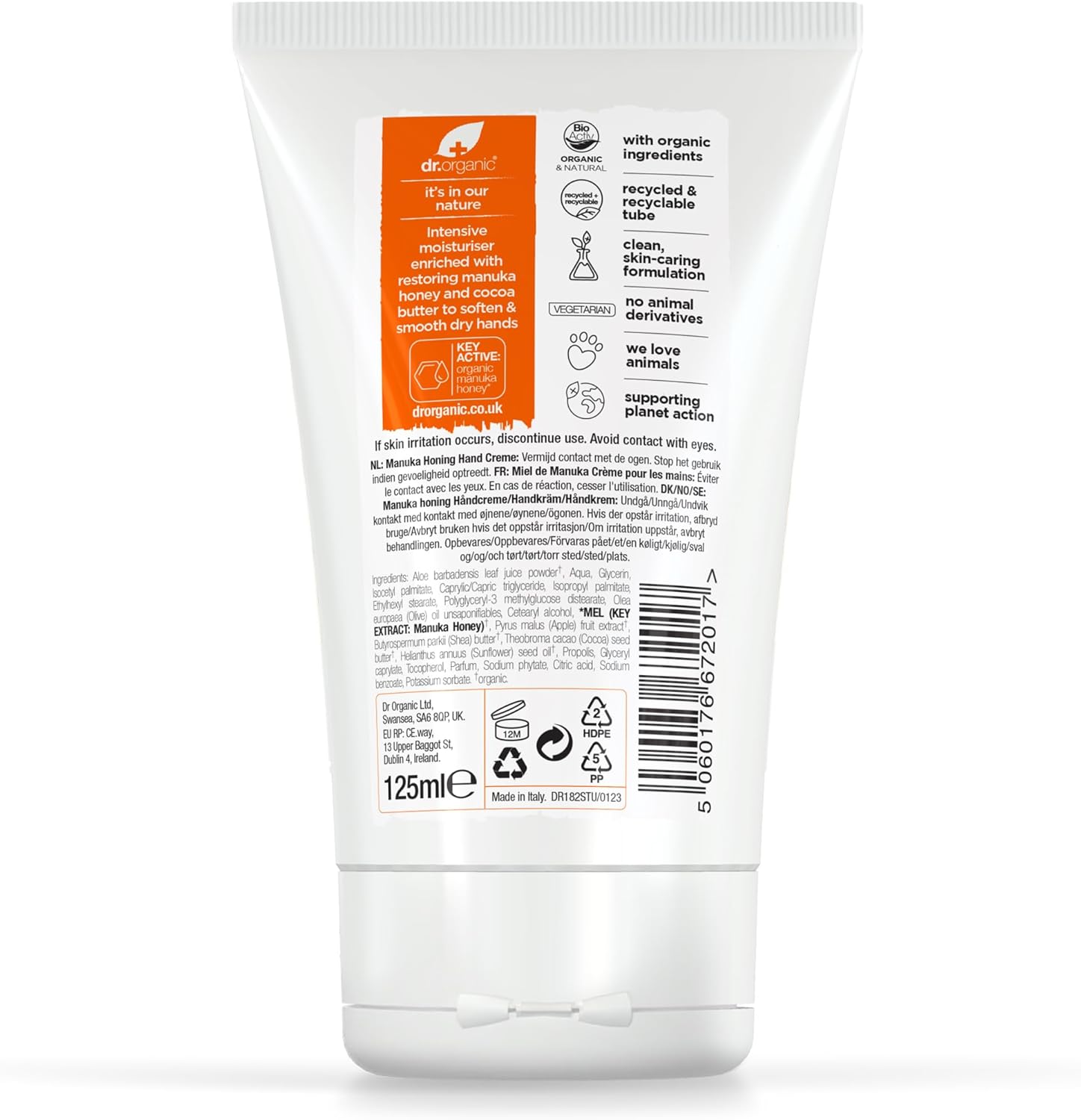 Dr Organic Manuka Honey Restore And Soften Hand Cream 125ml