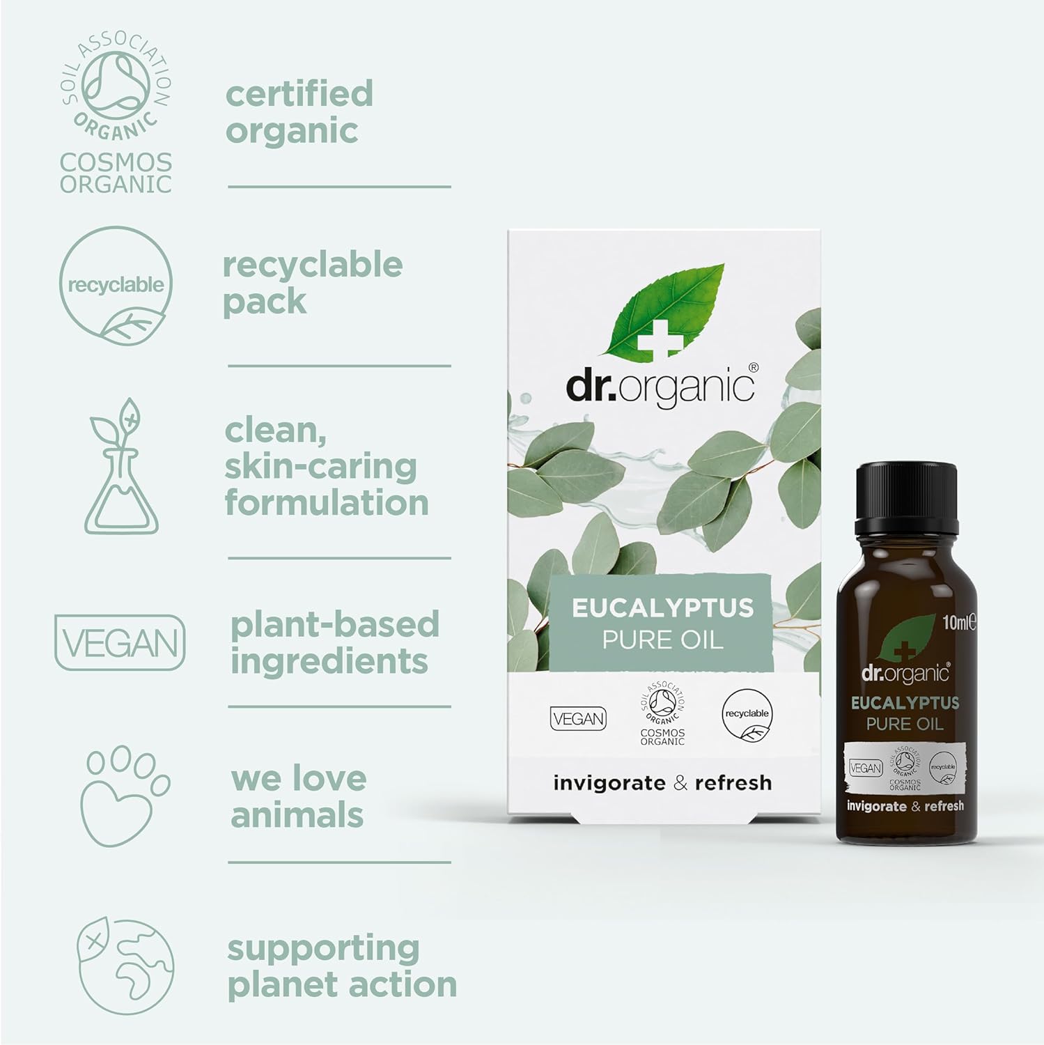 Dr Organic Invigorate And Refresh Eucalyptus Pure Oil 10ml - Afro Hair Boutique