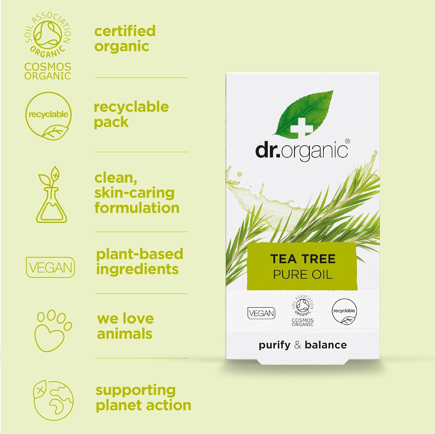 Dr Organic Bioactive Skincare Organic Tea Tree Pure Oil 10ml