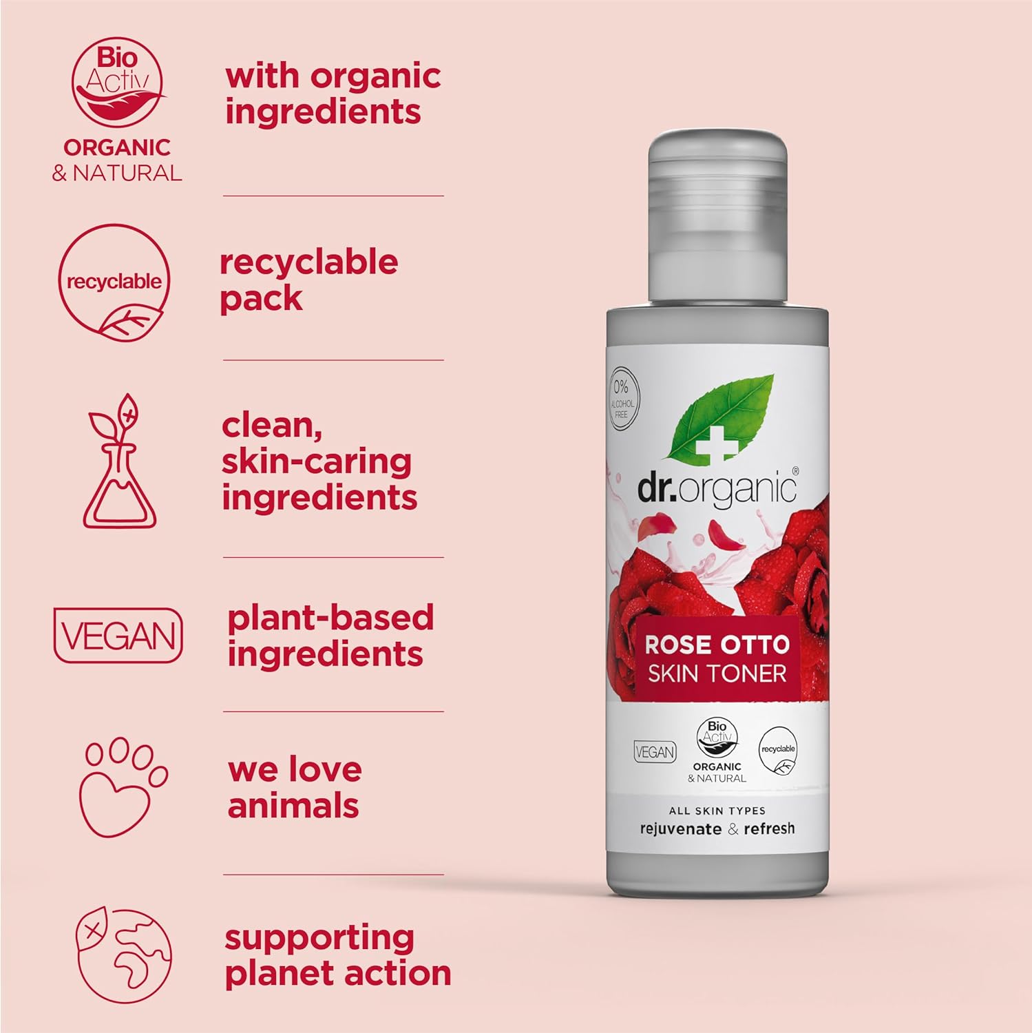 Dr Organic Bioactive Skincare Organic Rose Otto Skin Toner 150ml