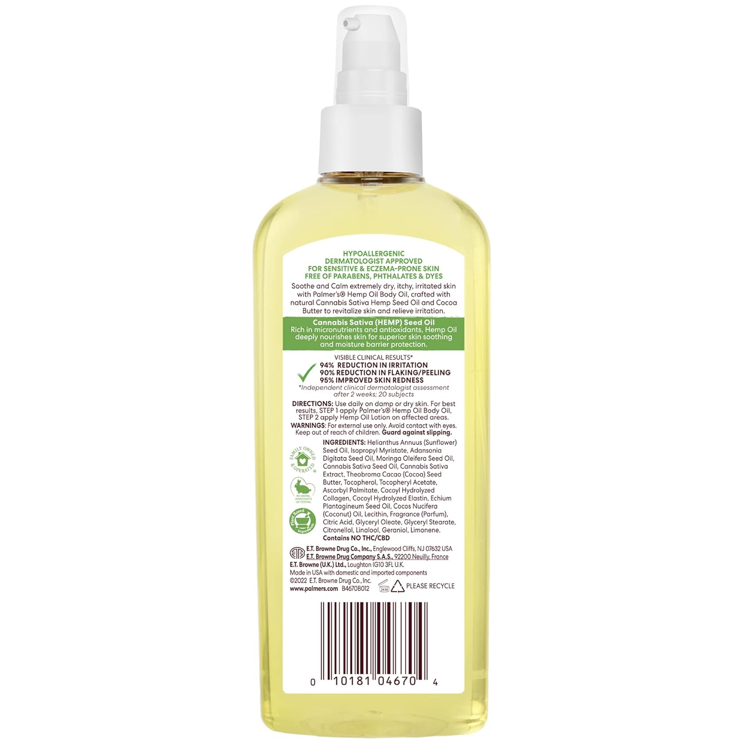 Palmers Hemp Oil Calming Relief Body Oil 150ml