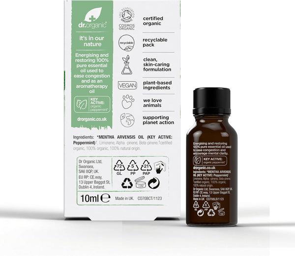 Dr Organic Energise And Restore Peppermint Oil 10ml