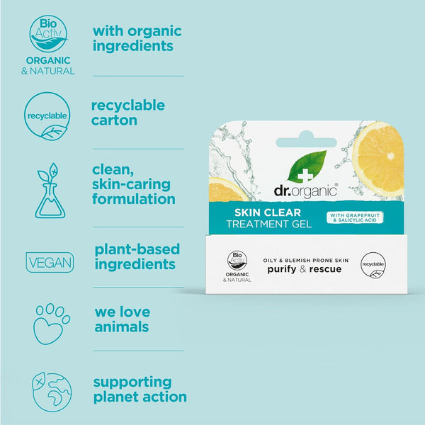 Dr Organic Skin Clear Purify And Rescue Treatment Gel 10ml - Afro Hair Boutique