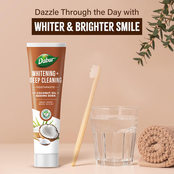Dabur Whitening Deep Cleansing Coconut Oil And Baking Soda Toothpaste 100ml - Afro Hair Boutique