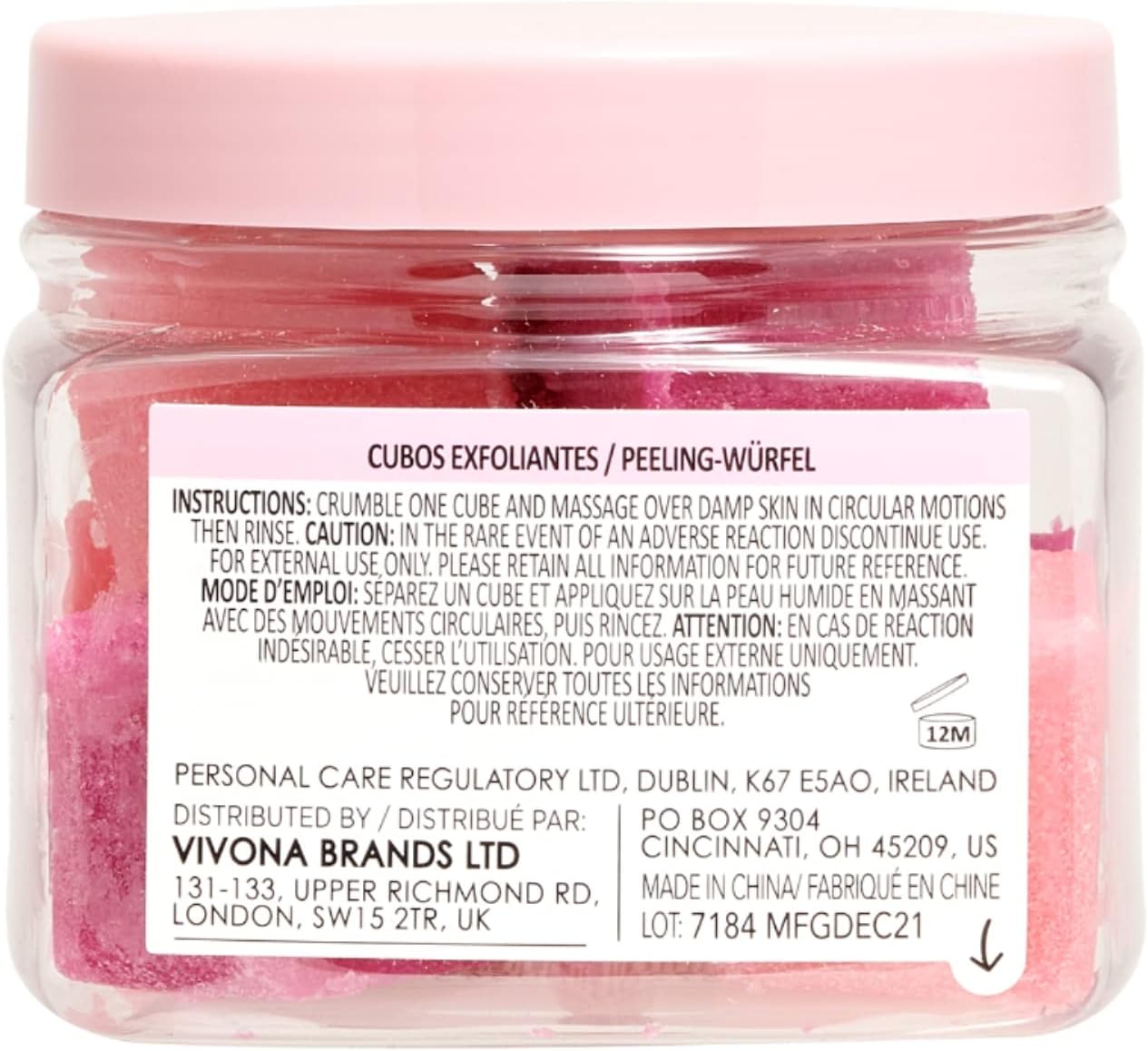 Sunday Rain Rose Exfoliating Cubes 150g