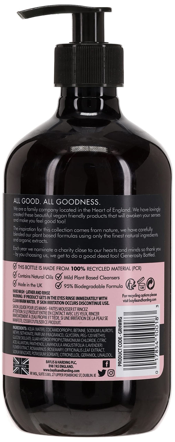 Baylis And Harding Goodness Rose And Geranium Natural Hand Wash 500ml