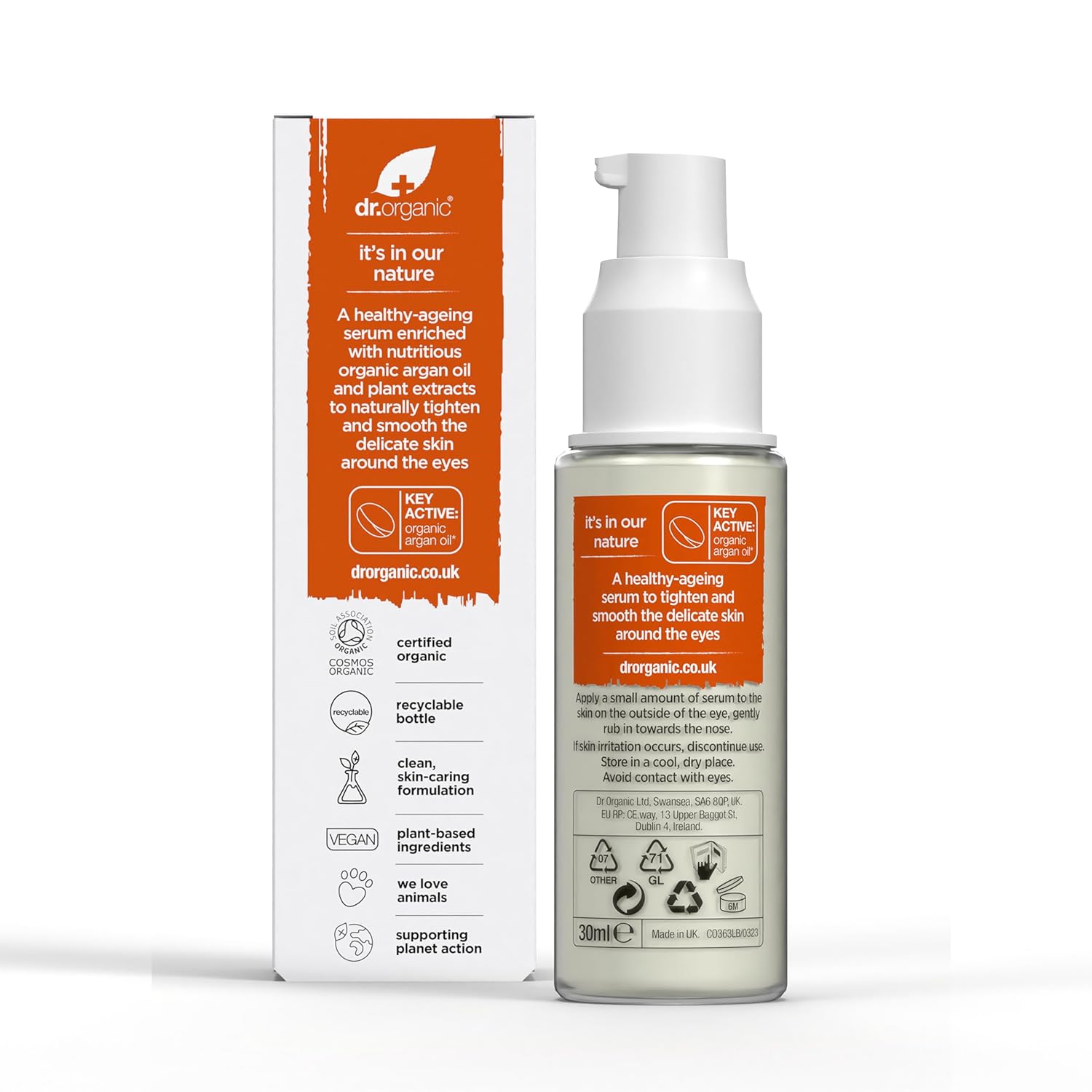 Dr Organic Bioactive Skincare Organic Moroccan Argan Oil Tightening Eye Serum 30ml