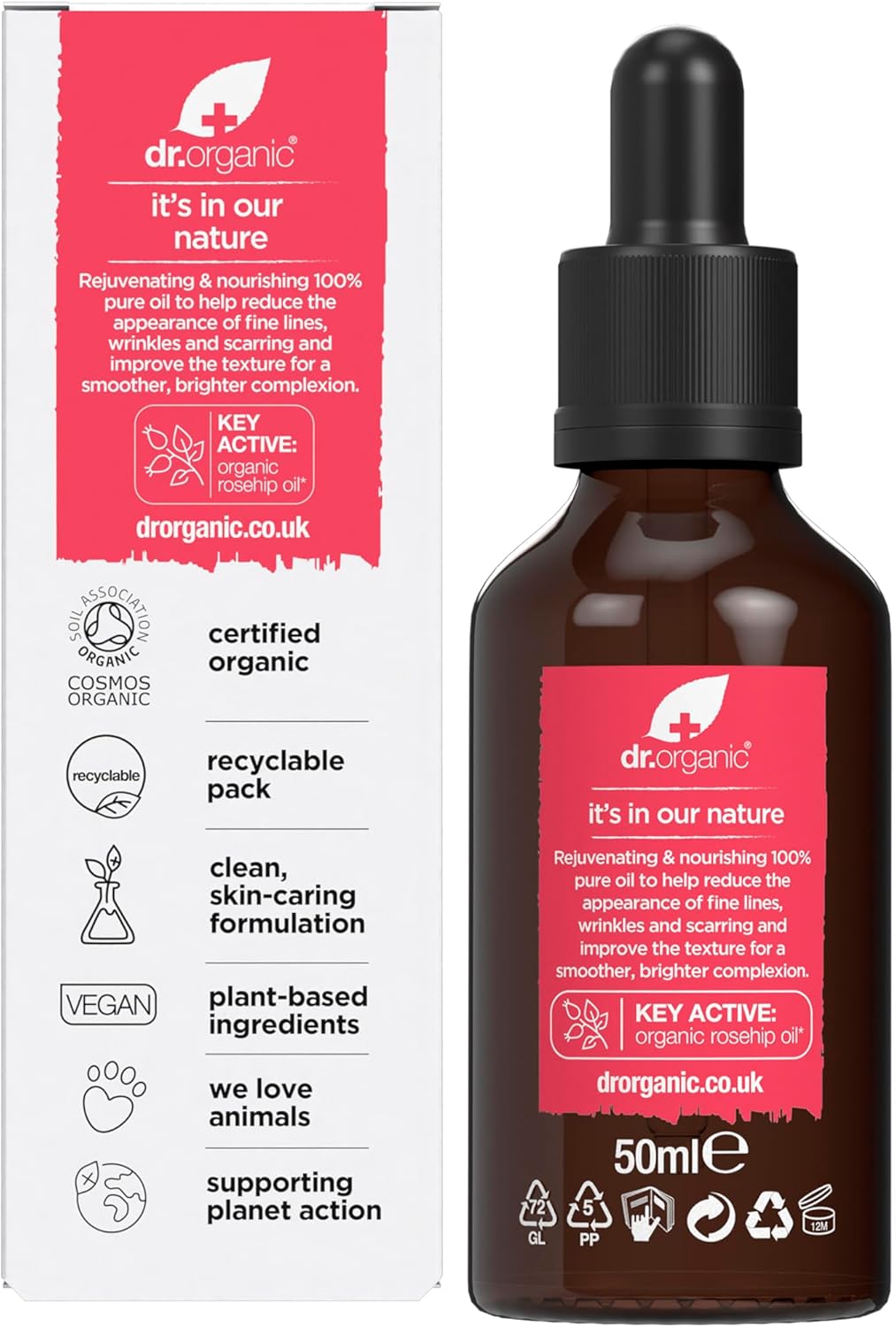Dr Organic Organic Rejuvenate And Nourish Pure Rosehip Oil 50ml