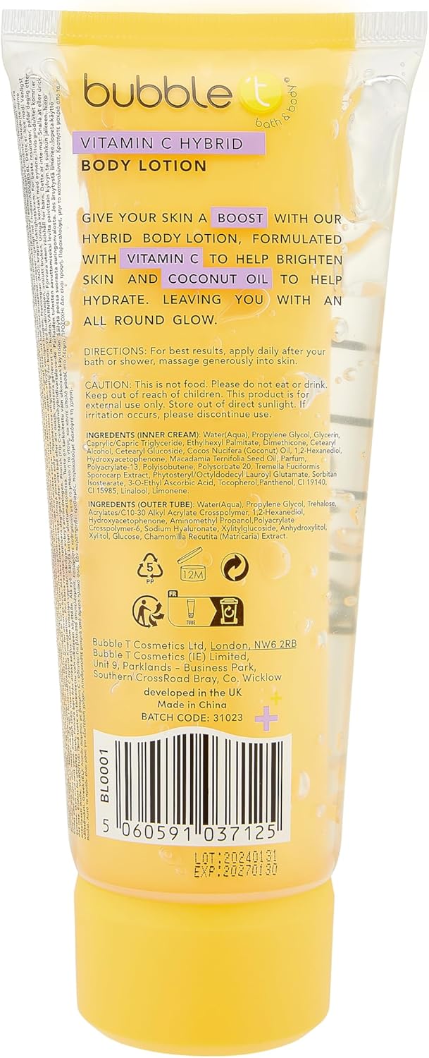Bubble T Cosmetics Vitamin C Hybrid Booster Body Lotion 200ml