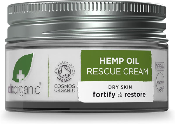 Dr Organic Bioactive Skincare Hemp Oil Rescue Cream 50ml - Afro Hair Boutique